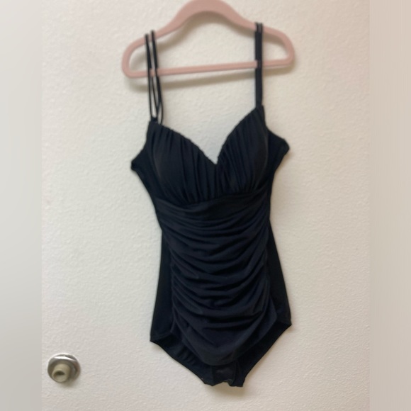 MAGIC SUIT one piece ruched black swimsuit (6) - Picture 1 of 6